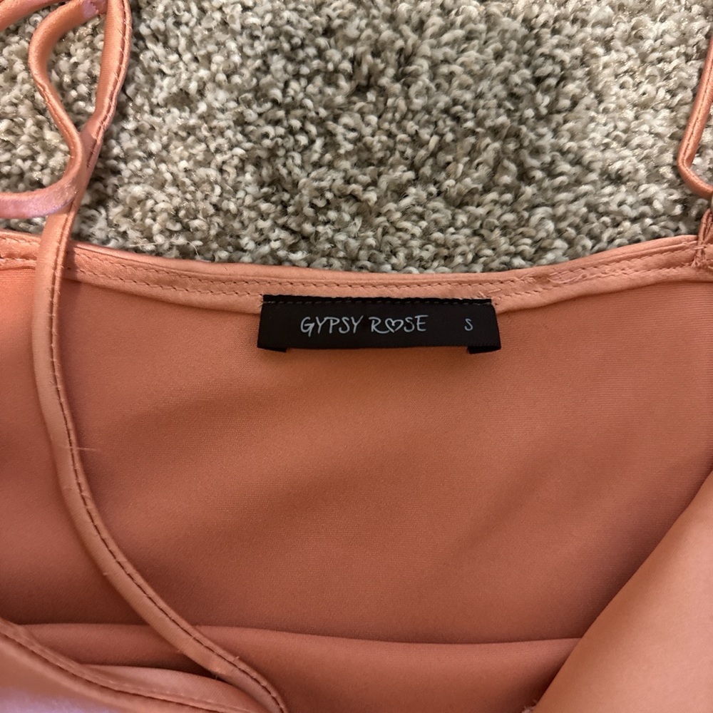 Gypsy Rose Satin Slip Dress in rose gold - Picture 2 of 3